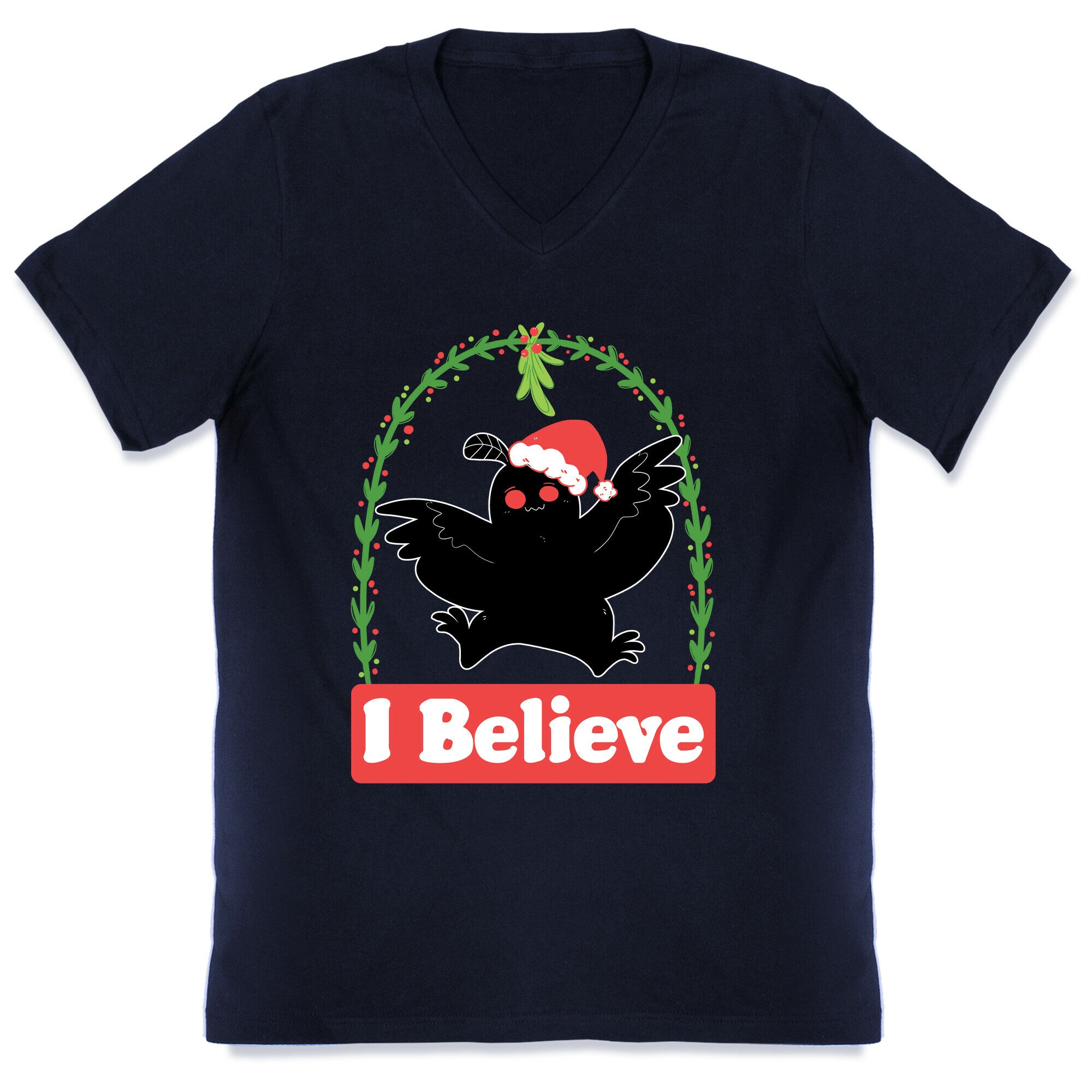I Believe - Christmas Mothman  V-Neck